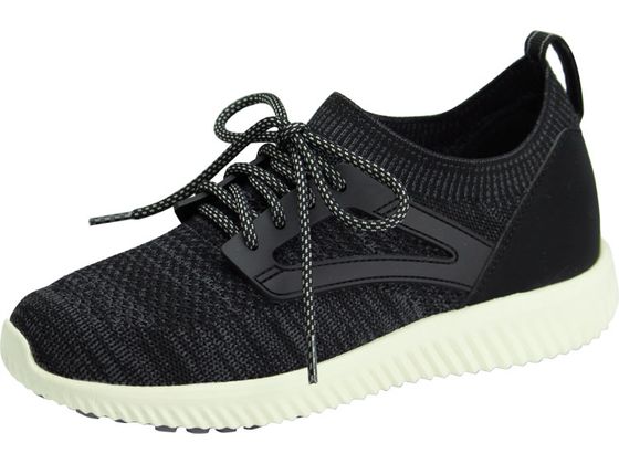 【スーパーSALE限定2,000円クーポン＆11日9:59迄ポイント2倍】 【お取り寄せ】マリアンヌ製靴 SaiSaiストレッチニットスニーカー WG130 ブラック L お出かけ用 リハビリシューズ 看護 医療