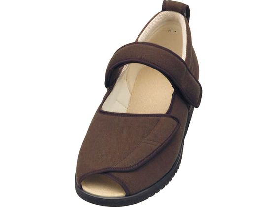 【レビュー投稿で100円OFFクーポン】【お取り寄せ】徳武産業 オープンマジックII 1015 ブラウン 3L 片足 右足 お出かけ用 リハビリシューズ 看護 医療