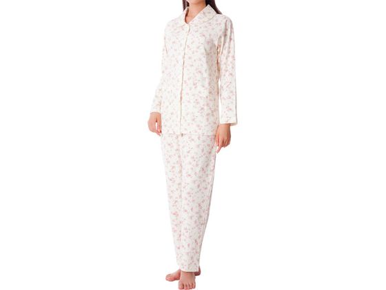 【店内全品ポイント2倍★28日9:59迄】【お取り寄せ】楽らくパジャマ 柄タイプ・スムース 上下セット 婦人用 ブルー S 介護衣料 被介護者用 スタッフウエア シューズ 看護 医療