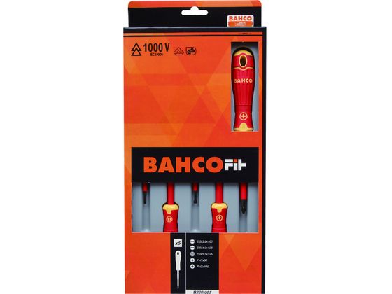 【レビュー投稿で100円OFFクーポン】【お取り寄せ】バーコ FIT絶縁ドライバー5本セット B220.005 絶縁..