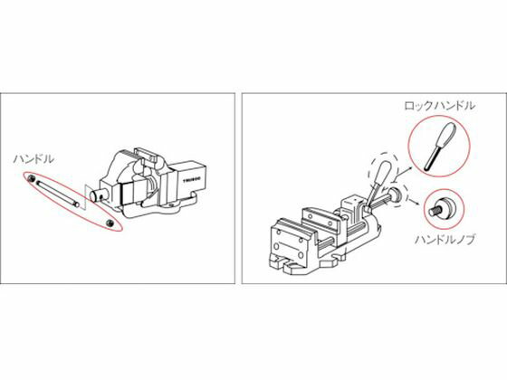 【レビュー投稿で100円OFFクーポン】【お取り寄せ】TRUSCO 回転式ベンチバイス BV65SN用 テーブルハンドル BV65SNTH バイス クランプ ハンドプレス 作業用品 工具