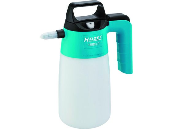 【商品説明】●各種クリーニング溶剤、潤滑剤スプレーイングができます。●円錐形ノズル、フラットノズルが付属しています。●安全弁が付いているため安全です。●開封前は安全弁で減圧できます。●使用する薬剤等の取扱方法を厳守してください。【仕様】●型番：199N−1●入数：1S●容量（ml）：1000　●高さ（mm）：270　●幅（mm）：200　●奥行（mm）：113●最大圧力：2．5br（安全弁付き）　●流量：白色ノズル0．5l／min／グレーノズル0．81l／min（調整可能）　●Vitonガスケット　●全容量：1．35リットル●本体：プラスチック（Vitonシール仕様）●本体、コニカルノズル、フラットノズル【備考】※メーカーの都合により、パッケージ・仕様等は予告なく変更になる場合がございます。【検索用キーワード】HAZET蓄圧式スプレー容器　ハゼットチクアツシキスプレーヨウキ　HAZETレンチ　199N1　研究用品　ボトル容器　スプレー容器　蓄圧式スプレー容器　4000896189007　1479078　HAZET　蓄圧式スプレー容器　199N−1　R454CK自動車・産業機械洗浄作業などに。
