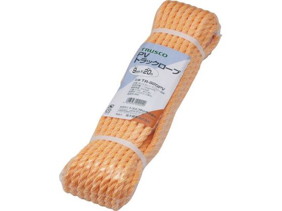 【マラソン限定★2,000円クーポン＆ポイント2倍】【お取り寄せ】TRUSCO PVトラックロープ 3つ打 線径9mm×長さ20m TR-920PV トラックロープ 荷締 現場 安全 作業