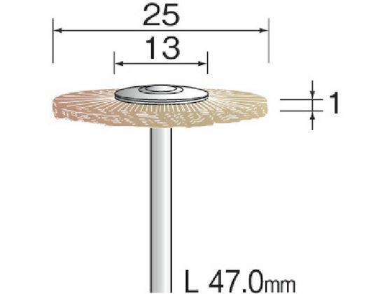 【お取り寄せ】ミニモ 毛ブラシ ホイール 山羊毛 ソフト φ16 (10本入) FC1141
