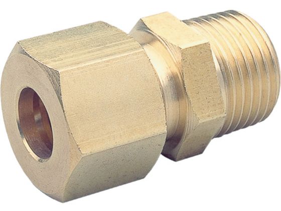 【仕様】●型番：RS-1202●適用銅管外径（mm）：6．35　●ねじ：R1／4　●六角対辺（mm）ナット：17　●寸法L（mm）：32　●六角対辺（mm）本体：14●使用流体：水・空気・油　●流体温度：−50〜150℃　●使用圧力：3．4...