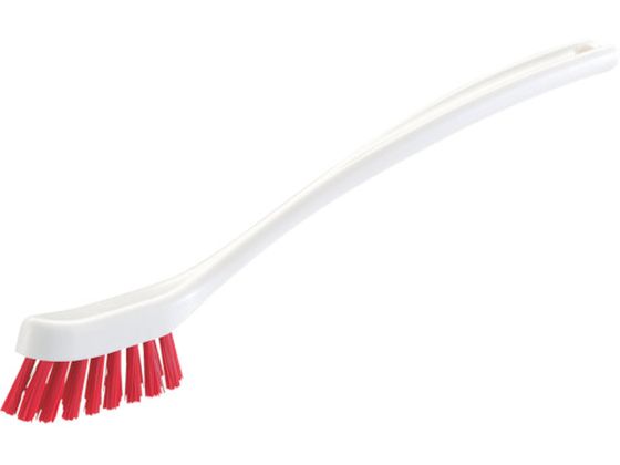 【商品説明】●衛生管理を必要とする施設。（食品工場・厨房・薬品工場・生化学研究所など）食品機械、什器類のすき間や細かい箇所の磨き、小さな容器、調理器具などの洗浄に適します。柄付なので、加熱された調理器具、熱湯を使用した洗浄が可能。（使用上の注意参照）●高温高圧蒸気減菌、次亜塩素酸ナトリウム消毒に対応しており、より高度な衛生管理が可能です。【仕様】●型番：CL615-000U-MB-R●色：赤　●厚さ（mm）：40　●縦（mm）：350　●横（mm）：25　●毛丈（mm）：25　●毛の太さ（mm）：0．4●水切れ、メンテナンス性に配慮した凹凸の少ない形状●甲：ポリプロピレン（PP）　●毛：ポリブチレンテレフタレート（PBT）　●タンパン線：ステンレス●ブラシは樹脂甲にステンレス線で強固に留められているため、抜けにくい構造になっています。●HACCP対応のカラーブラシ。ブラシには5色のカラーバリエーション（BL／G／W／Y／R）があり、管理区域ごとに明確に分類して使用することができます。●ヘッドがスリム（幅約20mm）で柄が長く、手が届きにくいすき間の奥まで届き易いです。●柄付なので手がブラシに触れずに使用できて衛生的です。●植毛束場の径が大きく、コシを硬めに設定しているため、ブラシが抜けにくく、へたりにくいです。●ブラシを上に向けて置いたときの安定性が良いです。●ブラシには抗菌加工を施しているので、毛穴部で菌が増殖しにくくなっています。【備考】※メーカーの都合により、パッケージ・仕様等は予告なく変更になる場合がございます。【検索用キーワード】コンドルHGスリムブラシ柄付き赤　コンドルHGスリムブラシエヅキアカ　コンドル清掃用品　CL615000UMBR　清掃用品　衛生用品　清掃用品　HACCP対応そうじ用品　ハンドブラシHACCP対応　4903180146581　3971228　コンドル　HGスリムブラシ柄付き　赤　CL615−000U−MB−R　RPUP_02　R492CY