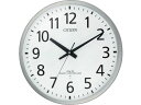 【レビュー投稿で100円OFFクーポン】送料無料【お取り寄せ】シチズン 電波 掛時計 連続秒針 シルバー φ450×56 掛け時計 時計
