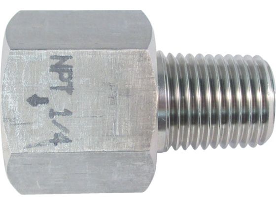 【レビュー投稿で100円OFFクーポン】【お取り寄せ】ASOH ステンレス製 変換内外ソケット 外PT1／4×内NPT1／4 NF-8322 継手 アダプター 配管材