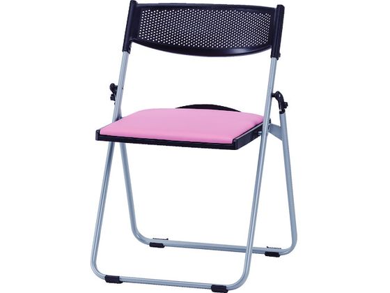 【お取り寄せ】TOKIO アルミパイプ椅子 座面パッド付折りたたみ パステルピンク 折りたたみイス ミーティングチェア ミーティング用