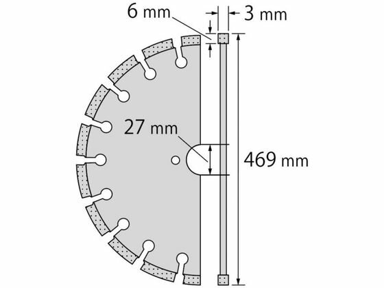 【マラソン限定★ポイント2倍】送料無料【お取り寄せ】エビ ダイヤモンド土木用ブレード 18インチ(湿式) AC18 カッター ホイール 研削研磨用品 作業用品 工具