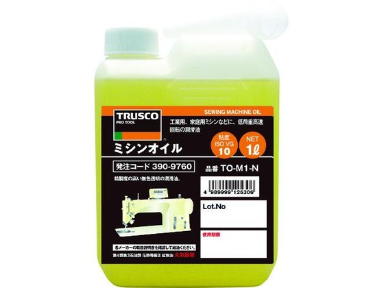 【お取り寄せ】TRUSCO ミシンオイル1L TO-M1-N 工業用潤滑油 切削剤 スプレー オイル 潤滑 接着 補修 溶接用品