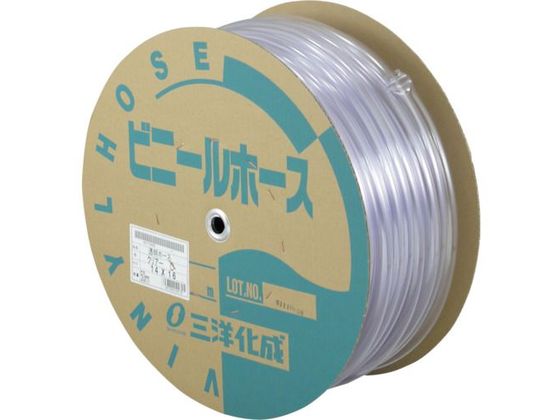 【商品説明】●流体をしっかり確認できるクリアタイプです。【仕様】●型番：TM-1416D50T●長さ（m）：50　●内径（mm）：14　●外径（mm）：16　●使用圧力（MPa）：0．23　●許容曲げ半径（mm以上）：87　●使用温度範囲（℃）：0〜60　●最小曲げ半径（mm）：87●食品衛生法適合品　●色：クリア●塩化ビニール樹脂（PVC）【備考】※メーカーの都合により、パッケージ・仕様等は予告なく変更になる場合がございます。【検索用キーワード】サンヨー透明ホース14×1650mドラム巻　サンヨートウメイホース14X16mm50mドラムマキ　サンヨーホース　TM1416D50T　園芸用品　ホース散水用品　工業用ホース　4973692109725　3974189　サンヨー　透明ホース14×16　50mドラム巻　TM−1416D50T　R288ED送排水用。