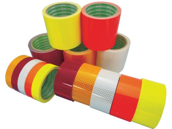 【レビュー投稿で100円OFFクーポン】【お取り寄せ】日東エルマテ 高輝度プリズム反射テープ 45mm×5m 黄..