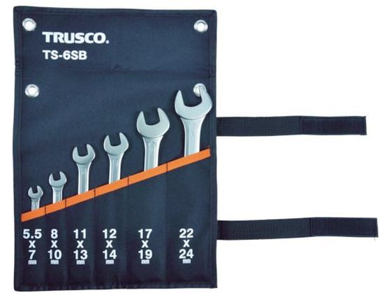 【レビュー投稿で100円OFFクーポン】【お取り寄せ】TRUSCO 両口スパナセット(6本組 ) TS-6SA スパナ レンチ プーラー 作業用品 工具