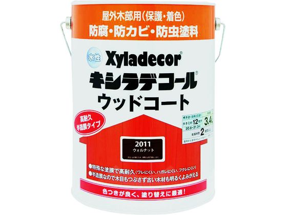 【レビュー投稿で100円OFFクーポン】【お取り寄せ】KANSAI 水性XDウッドコートS ウォルナット3.4L #00097670350000 塗料 塗装 養...