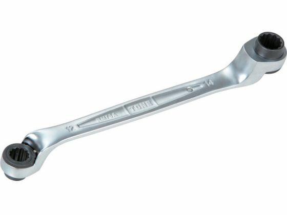 Socket Wrench - 【マラソン限定★2,000円クーポン＆ポイント2倍】【お取り寄せ】TONE 両頭ラチェットめがねレンチ 75度 対辺寸法17×19全長290mm RM75A-1719 めがねレンチ レンチ スパナ プーラー 作業用品 工具