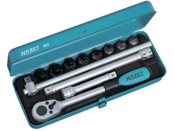 【お取り寄せ】HAZET ヘキサゴンソケットレンチセット(差込角12.7mm) 985HAZET ヘキサゴンソケットレンチセット(差込角12.7mm) 985 ソケット ソケットレンチ 作業 工具