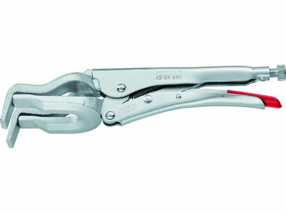 【商品説明】●溶接時の丸材、パイプ材を中心で保持します。【仕様】●型番：4224-280●全長（mm）：280●最大口開き（mm）：70（丸材）●落下防止用ひも取付穴：無し●グリップカラー：シルバー●調整ねじ、解除レバー付●亜鉛メッキ処理●...