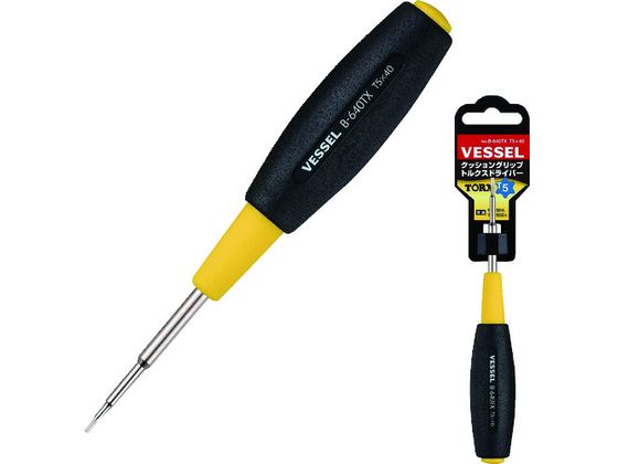【レビュー投稿で100円OFFクーポン】【お取り寄せ】ベッセル クッショングリップトルクスドライバー B-640T× T5×40 B-640TX T5-40 グリップドライバー ドライバー 六角棒レンチ 作業用品 工具