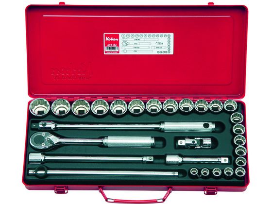 【レビュー投稿で100円OFFクーポン】【お取り寄せ】コーケン ソケットセット 差込角12.7mm 4241M ソケット ソケットレンチ 作業用品 工具