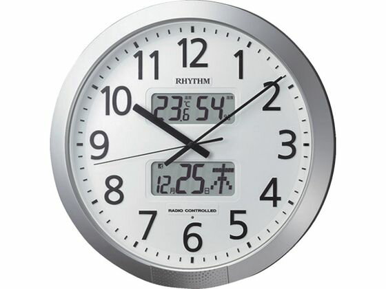 【マラソン限定★2000円クーポン&ポイント2倍】送料無料【お取り寄せ】RHYTHM 電波 掛時計 プログラムカレンダー404SR φ430×66 掛け時計 時計 [3]