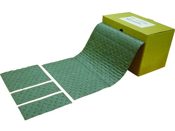 【商品説明】●オイル・水用。油の漏れやすい現場での床マットに。拭き取りウエスの代替品として。機械周りの油回収。メンテナンス時にも重宝します。●ミシン目が入っており、刃物を使わずに最小で100mm×250mmにカットできるのでお好みの大きさで...