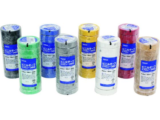 【ブラックフライデー限定2,000円OFFクーポン★27日9:59迄ポイント2倍】【お取り寄せ】積水 エスロンテープ＃360 19×10 紫 V360E1N