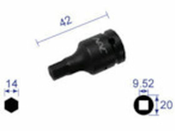 【レビュー投稿で100円OFFクーポン】【お取り寄せ】ナック ヘキサゴンレンチソケット ショートタイプ 差込角9.52×対辺14mm 314C ソケット ソケットレンチ 作業用品 工具