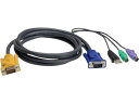 【お取り寄せ】ATEN USB・PS/2コンボKVMケーブル SPHDタイプ 3m 2L-5303UP コネクタ 変換ケーブル USBケーブル 配線