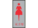 【お取り寄せ】緑十字 トイレプレート(女性用) 女子用 200×80mm アクリル+アルミ 壁掛けサインプレート 案内板 サインプレート フロアシール サイン POP 掲示用品