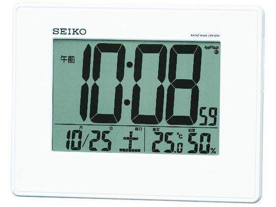 【お取り寄せ】SEIKO 温湿度計付き掛置兼用電波時計 SQ770W 置き型タイプ 時計 温湿度計 家電