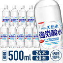 【レビュー投稿で100円OFFクーポン】送料無料 日本サンガリア 伊賀の天然水 強炭酸水 500ml 24本 48本 スパークリングウォーター 国産 まとめ買い 箱買い 業務用