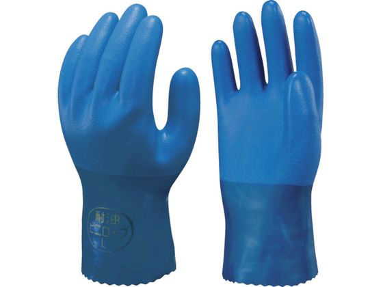 【レビュー投稿で100円OFFクーポン】【お取り寄せ】塩化ビニール手袋 簡易包装耐油ビニロ-ブ1Pk袋=10双 青 L 耐油手袋 厚手手袋 作業用手袋