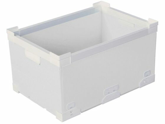 乐天商城 - 【レビュー投稿で100円OFFクーポン】【お取り寄せ】KUNIMORI プラダン折畳み FNSコンテナ 40L(SWコーナー)ホワイト 折りたたみコンテナ 保管 作業