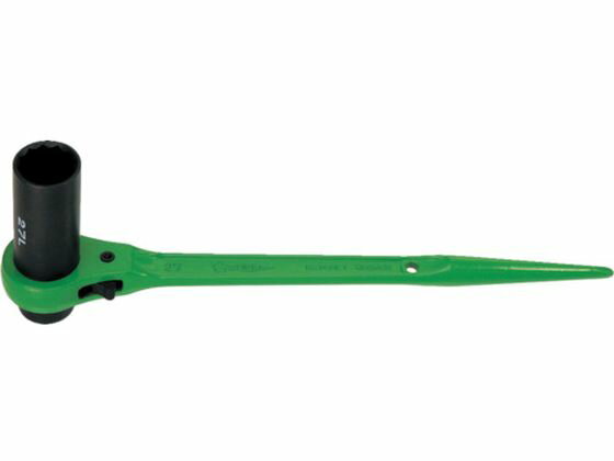 【楽天スーパーSALE限定★ポイント2倍＆2,000円クーポン】【お取り寄せ】スーパー 片ロングソケット・両口ラチェットレンチ(爪式)六角対辺:27×32 RN-2732L ラチェットレンチ レンチ スパナ プーラー 作業用品 工具