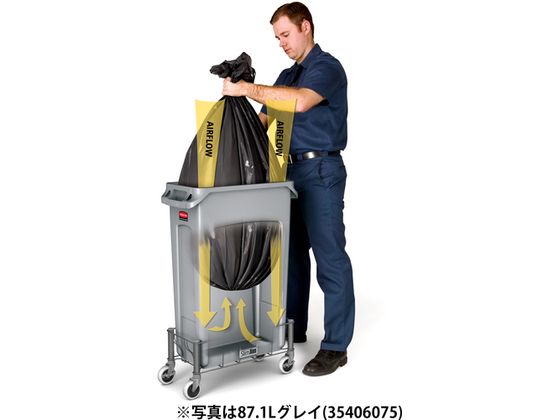 【楽天スーパーSALE限定★ポイント2倍&2,000円クーポン】送料無料【お取り寄せ】ラバーメイド スリムジムコンテナ 通気孔・リサイクルマーク付 87.1L ブルー 分別タイプ ゴミ箱 ゴミ袋 清掃 [3]