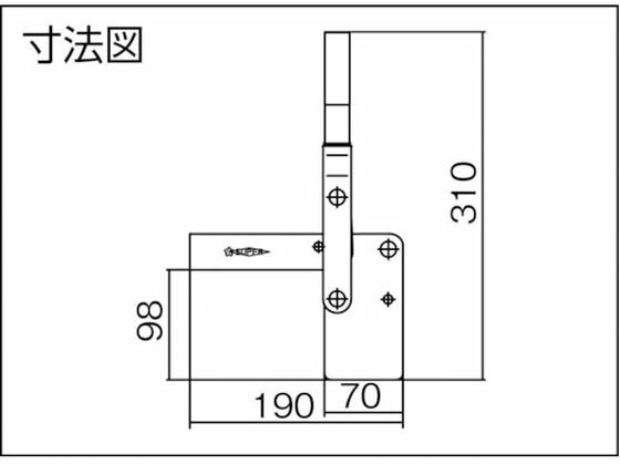【マラソン限定★ポイント2倍】送料無料【お取り寄せ】スーパー 下方押え型トグルクランプ(垂直ハンドル式)全長:310mm 締付力:5kN TD34S クランプ 作業工具 バイス ハンドプレス 作業用品 工具