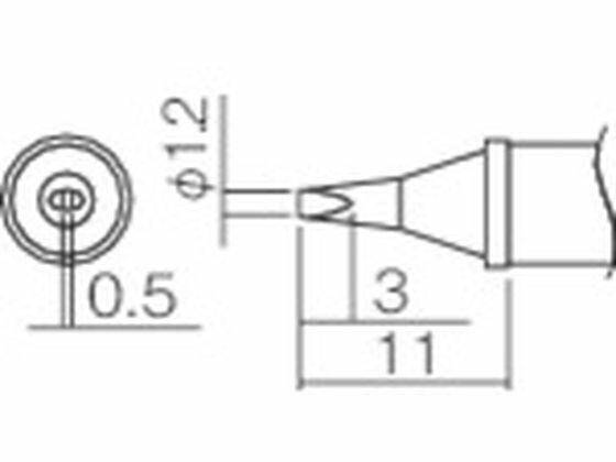 【お取り寄せ】白光 こて先 1.2WD型 T12-WD12 電気はんだこて はんだ 静電気対策 生産加工 作業 工具