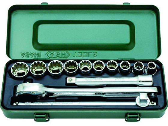 乐天商城 - 【マラソン限定★ポイント2倍】【お取り寄せ】ASH ハイブリットソケットセット1／2(12.7)×13pcs VFS4100 ソケット ソケットレンチ 作業用品 工具