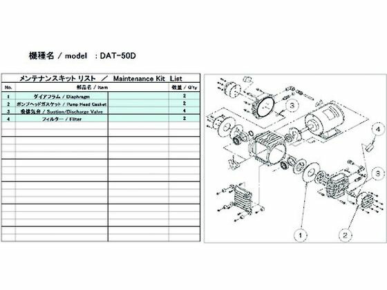 【お取り寄せ】ULVAC DAT-50D用メンテナンスキット DAT-50D MAINTENANCEKITULVAC DAT-50D用メンテナンスキット DAT-50D MAINTENANCEKIT 真空ポンプ商品 吸気管 排気管 加圧 減圧装置類 実験室 研究用