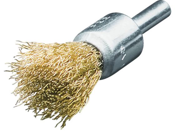 【レビュー投稿で100円OFFクーポン】【お取り寄せ】LESSMANN 軸付エンド型ブラシ 真鍮波線0.2 Φ17 452541 軸付ブラシ バフ 研削研磨用品 作業用品 工具