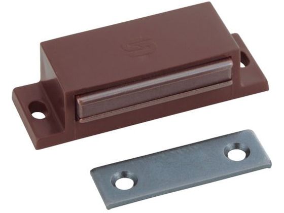 【お取り寄せ】TRUSCO マグネットキャッチ 樹脂製 L60mm 茶 TSM-81-BR ドア サッシ廻り 建築金物 土木 建築資材
