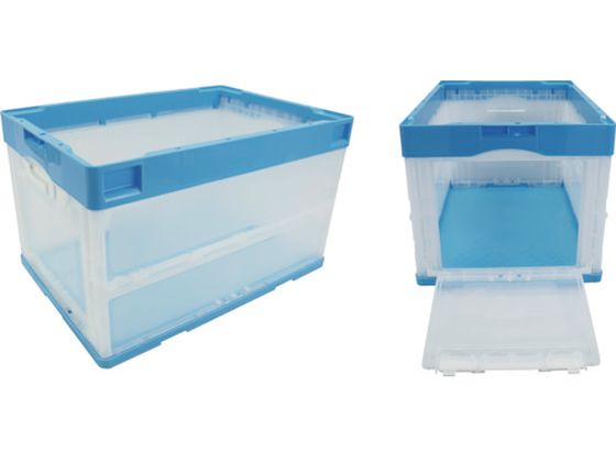 【マラソン限定★2000円クーポン＆ポイント2倍】【お取り寄せ】リス CB型折りたたみコンテナー CB-51NRカタトビラ ブルー／トウメイ 折りたたみコンテナ 保管 作業