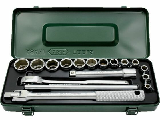 【レビュー投稿で100円OFFクーポン】【お取り寄せ】ASH 6角ソケットレンチセット12.7□×17PCS VJS4131 ソケット ソケットレンチ 作業用品 工具