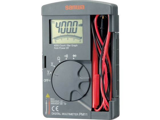 【マラソン限定★2,000円クーポン＆26日9:59迄ポイント2倍】 【お取り寄せ】SANWA ポケット型デジタルマルチメータ PM11 デジタルマルチメーター テスター 電気計測機器 研究用