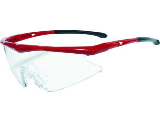 【お取り寄せ】TRUSCO 一眼型安全メガネ フレームレッド レンズクリア TSG-1856RE メガネ 防災面 ゴーグル 安全保護具 作業