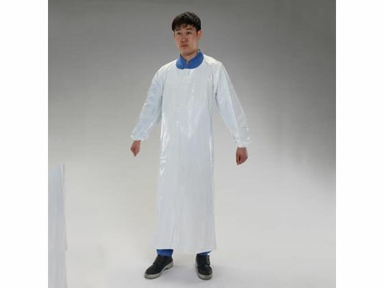 【マラソン限定★ポイント2倍】【お取り寄せ】エスコ エプロン 腕付 白 90×140cm EA355AS-21 作業用エプロン 作業用靴下 靴カバー エプロン 作業用手袋