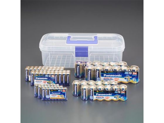 【スーパーSALE★クーポン＆11日9:59迄ポイント2倍】 【お取り寄せ】エスコ 乾電池セット・エボルタ 単1・単2・単3・単4 EA758YR-8 避難グッズ 防災