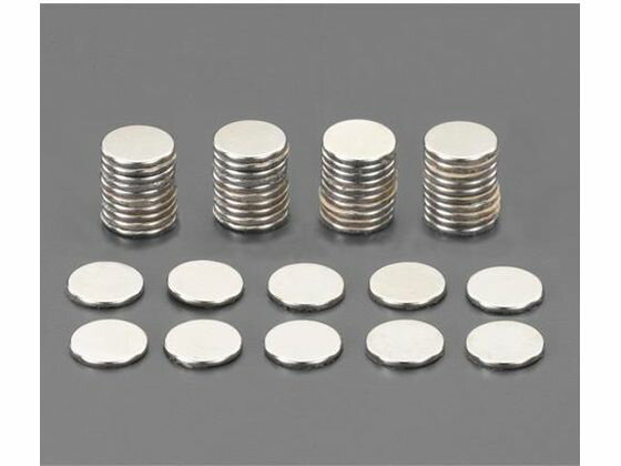 【マラソン限定★ポイント2倍】【お取り寄せ】エスコ マグネット50個 粘着付 S極 φ9.5×0.75mm EA781EE-42 マグネット 掲示物留め 吊下げ POP 掲示