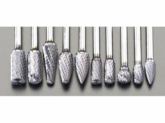 樂天商城 - 【レビュー投稿で100円OFFクーポン】【お取り寄せ】エスコ [Coated] 超硬バー 重作業用 6mm軸 10本組 軸付研磨 ロータリーバー 研削研磨用品 作業用品 工具